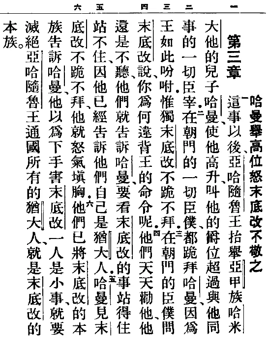 Figure 11. Marginal verse numbers in top-to-bottom RTL text (Chinese)