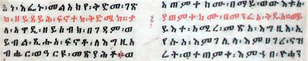 Ethiopic script sample