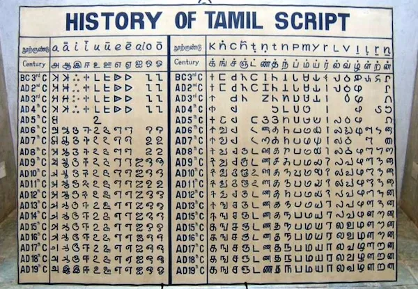 Tamil Script Development Chart